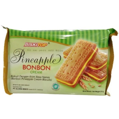 Biskitop Bon Bon Cream 200 gram Biskuit - Pinneaple 200 gram / Biskitop Bon Bon Cream 200 gram Bisku