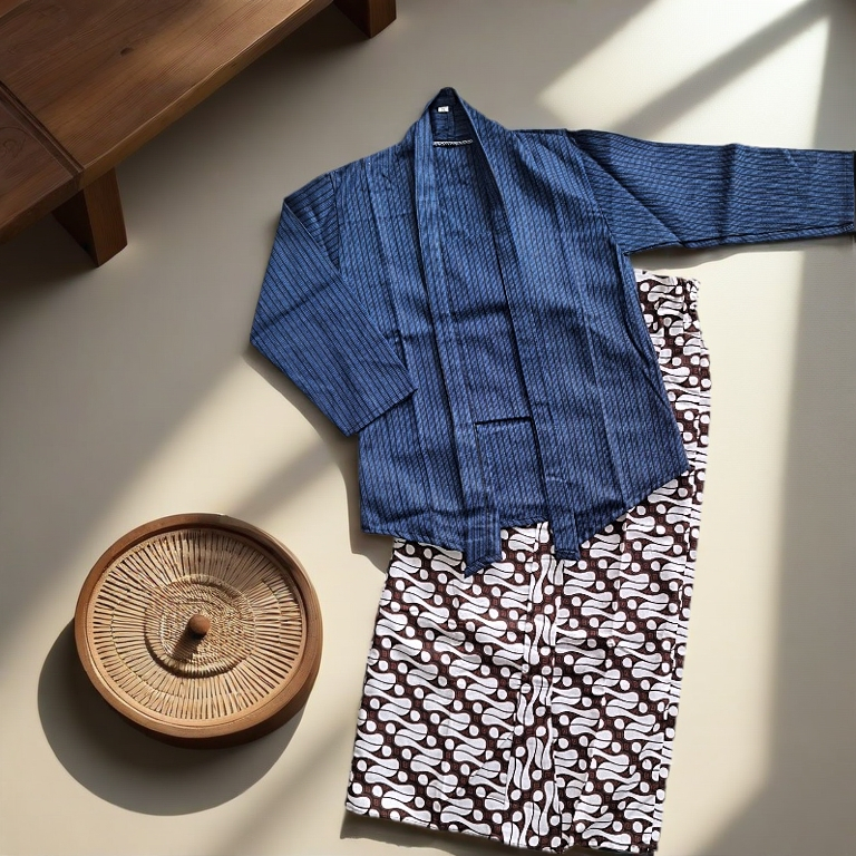 Setelan Baju Adat Jawa Anak Perempuan Setelan Kebaya Lurik Anak Umur 5-11 tahun
