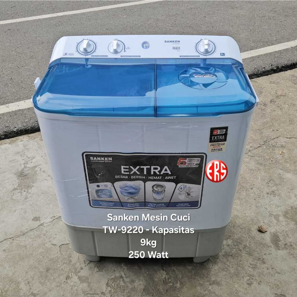 SANKEN Mesin Cuci 9 kg Hemat Listrik TW-9220 X-TOR Technology