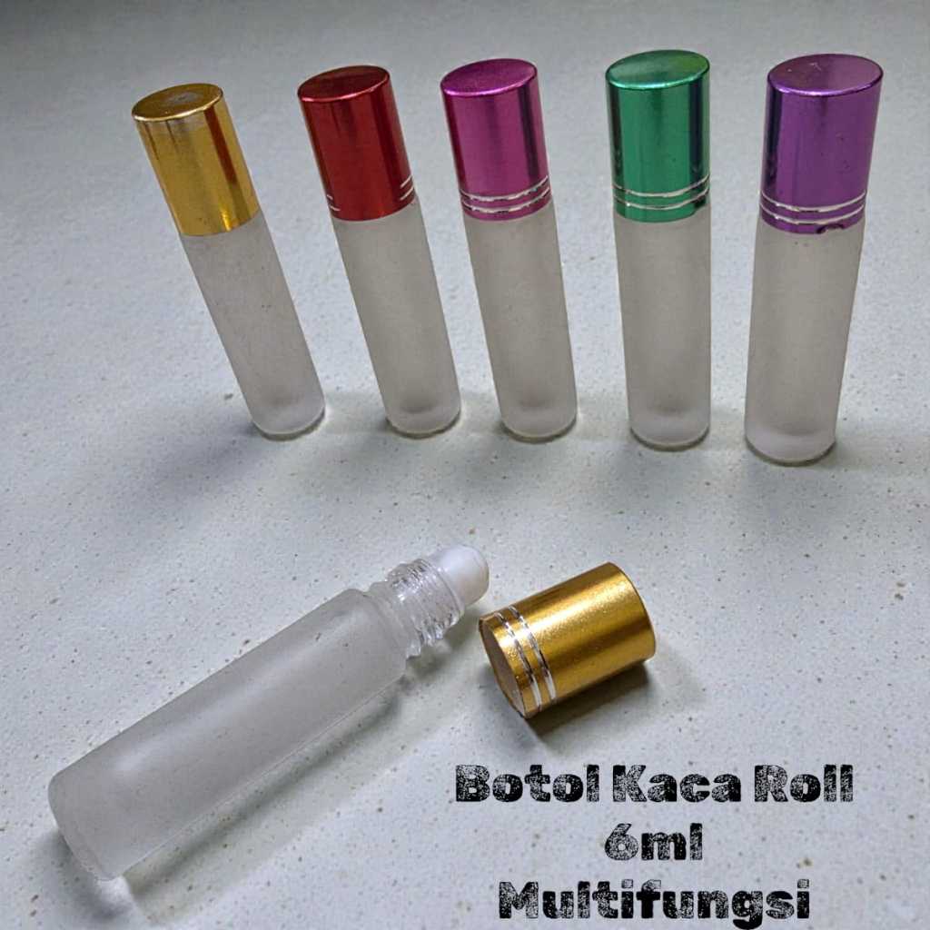 Botol Roll 6ml / Botol kaca Roll Tutup Warna 6ml / Botol Kaca Parfum Minyak DLL 6ml 01