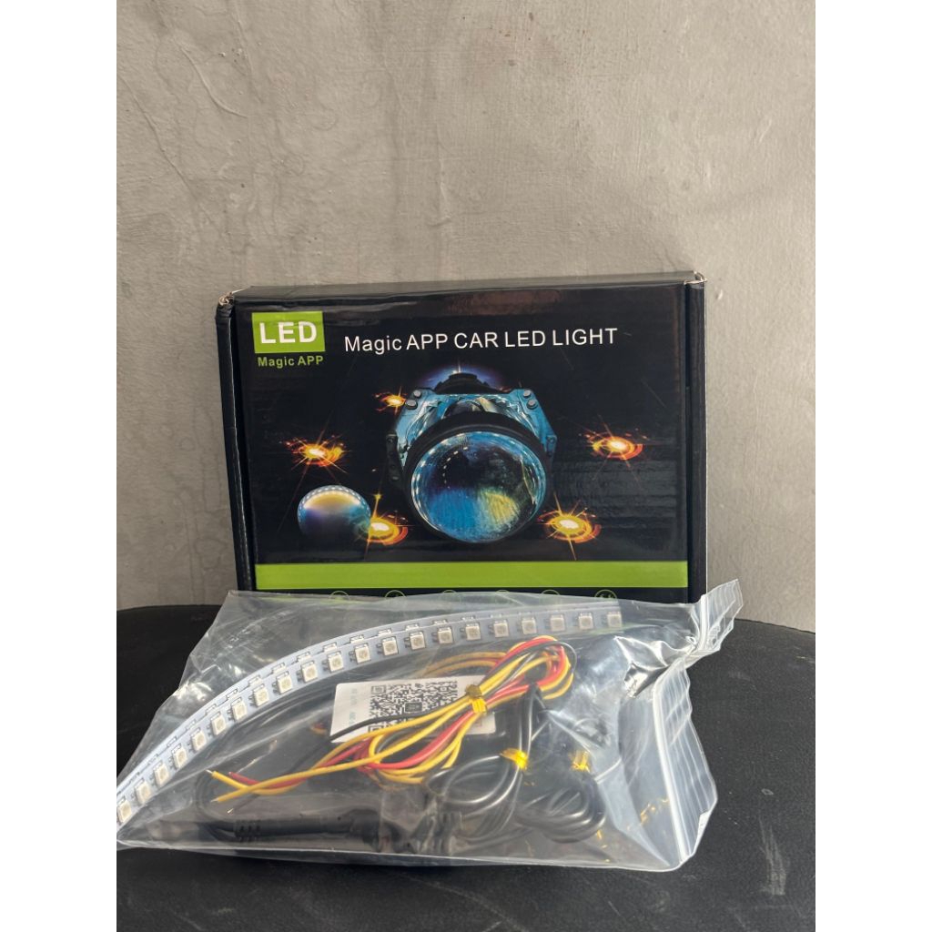 ORIGINAL DEVIL EYE RGB MATRIX WELCOME LIGHT 2023 BARU KONEKSI HP IOS ANDROID BLUETOOTH 210 MODE DEMO