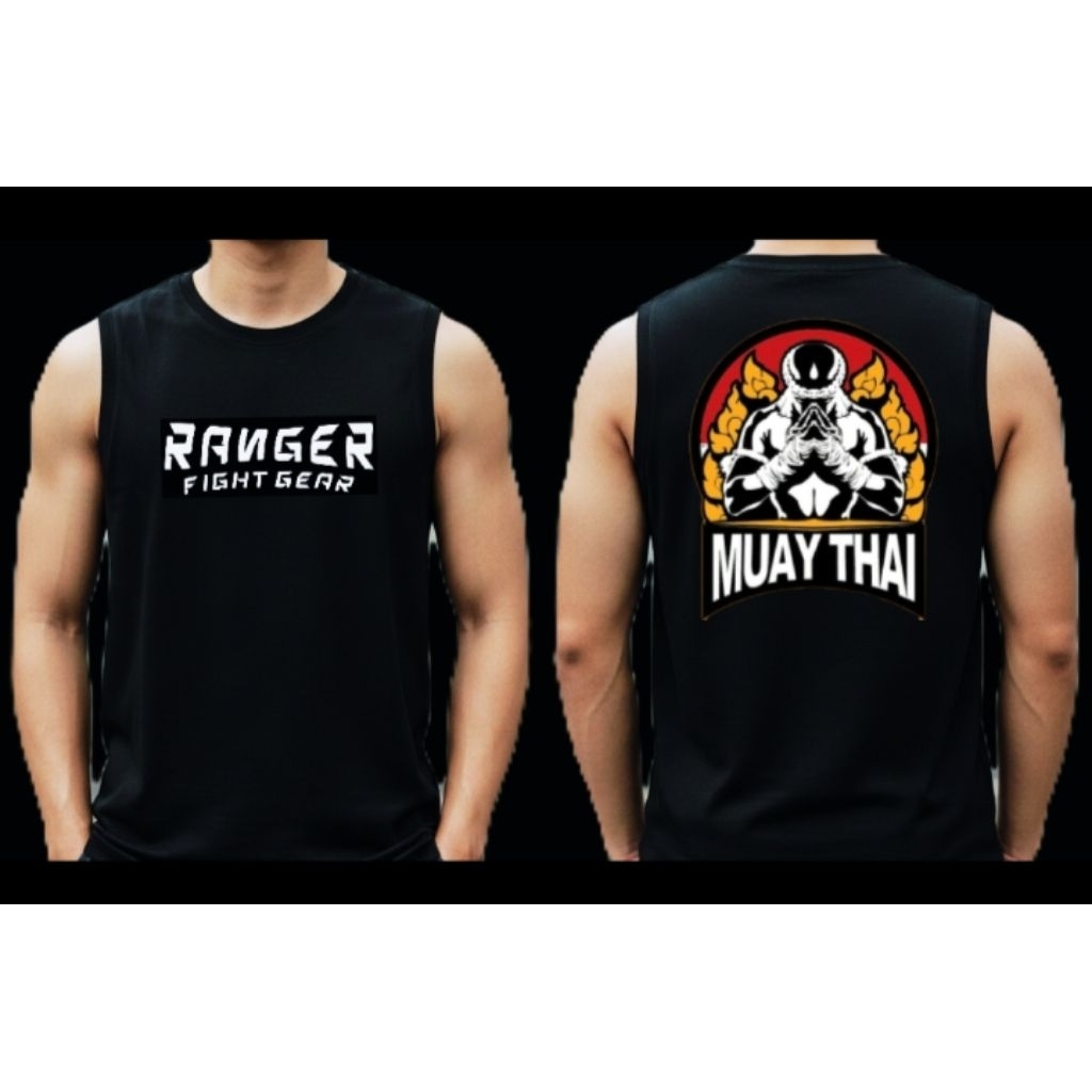 Kaos Singlet Muaythai / Kaos Singlet Muaythai warna hitam dan putih