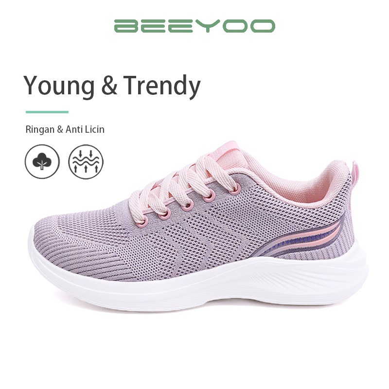 Beeyoo Sepatu Sneakers Wanita Sepatu Olahraga Cewek Sporty Sepatu Trendy Lucu WL103