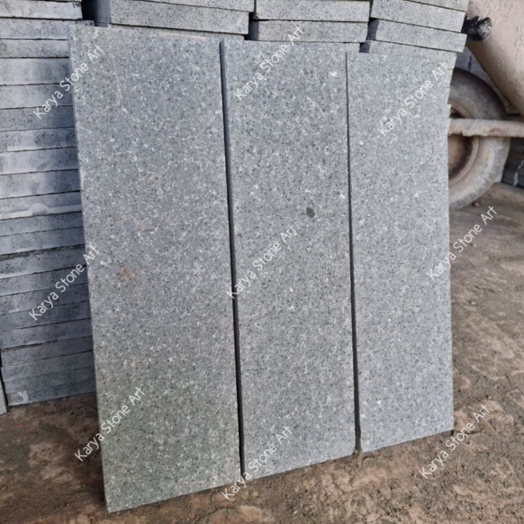 Batu Alam Andesit Bakar 10x40 | Andesit Abu2 Tulungagung | Batu Granit Bakar