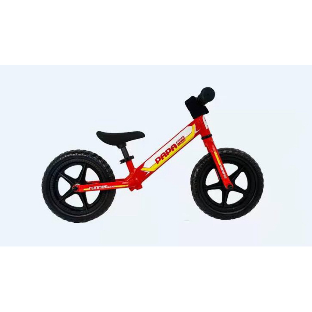 Sepeda Anak PAPA BIKE Runner Pro Balance Bike Push Bike Plus 12 Inch New Edition