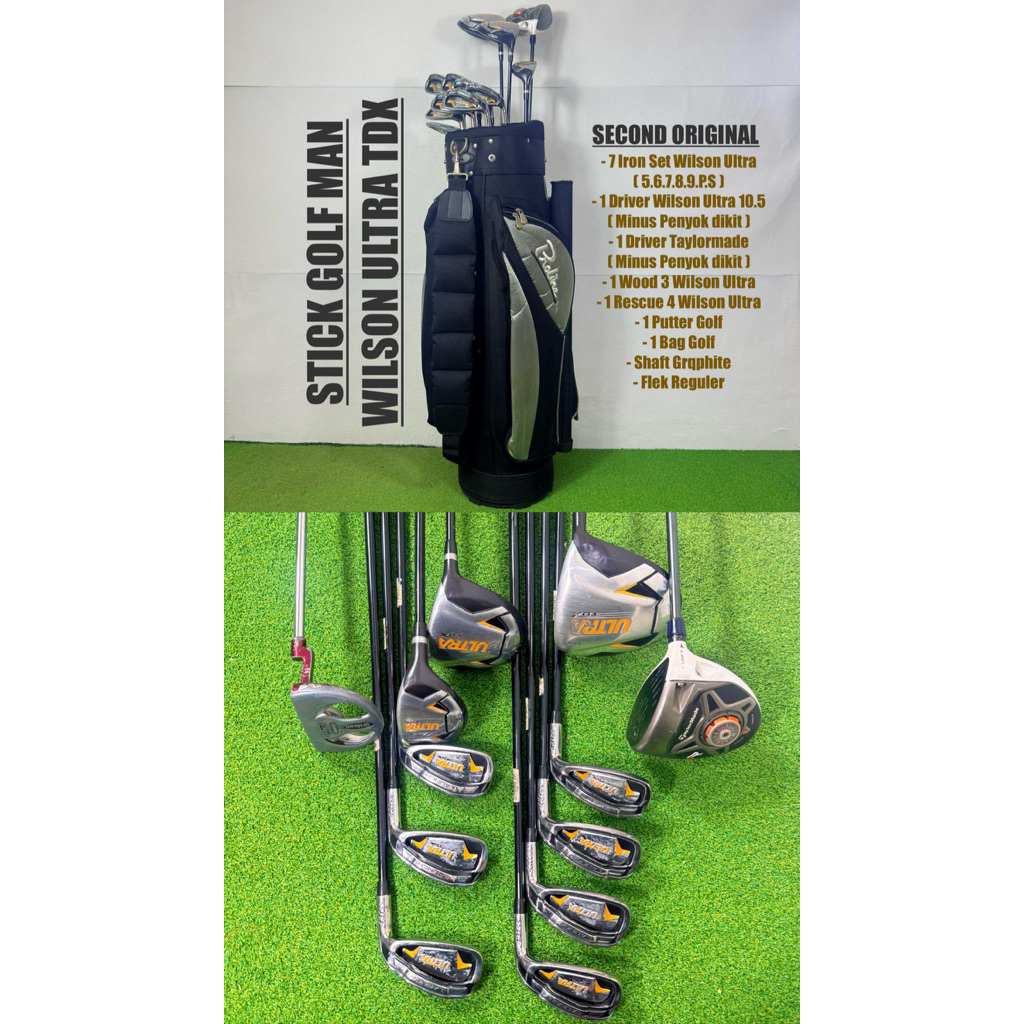 Paket Golf Set Stick Golf Man Wilson Ultra Shaft Graphite Fullset Bag Golf Bekas Original