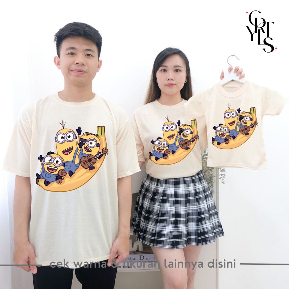 Carotyles Baju Atasan Kaos 3 BANANA Couple Keluarga Family Wanita Anak Perempuan Laki Laki