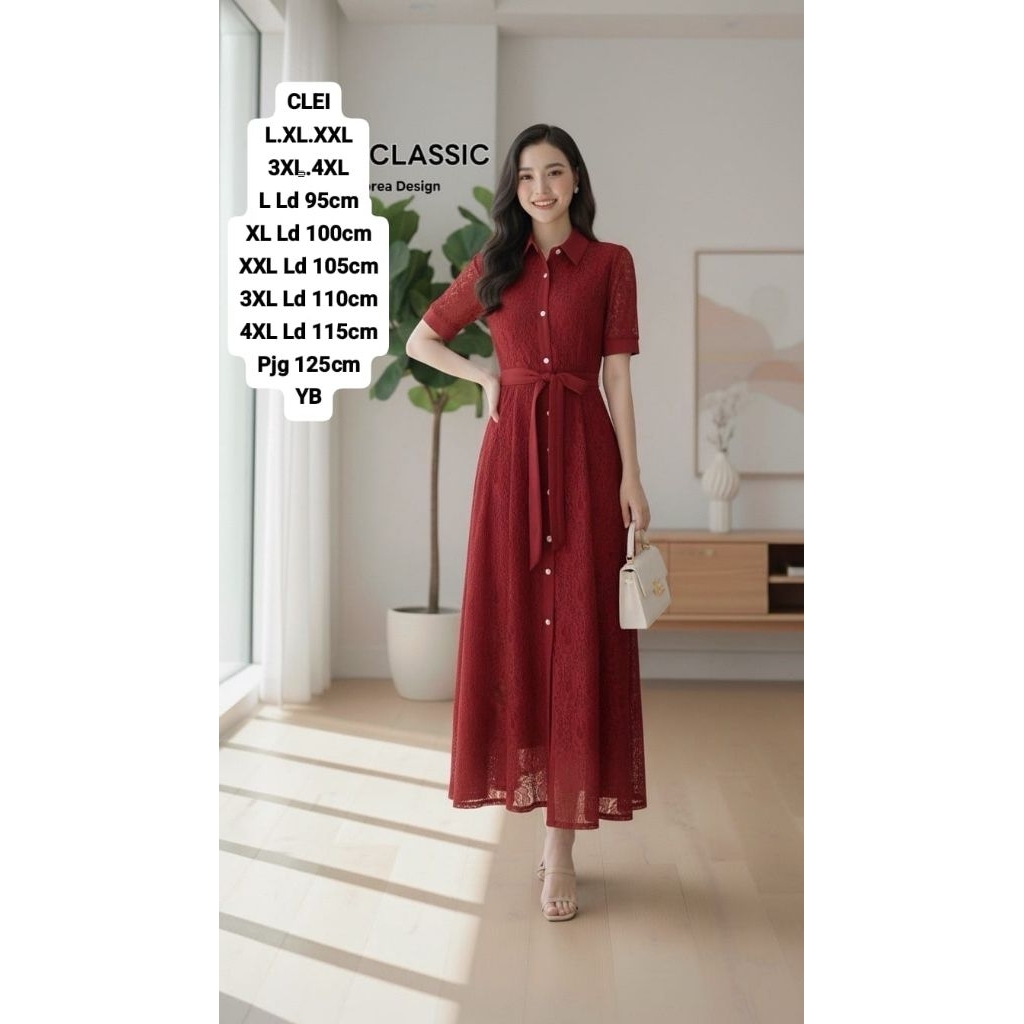 Dres clasik cantik mewah kode CLEE asli bangkok