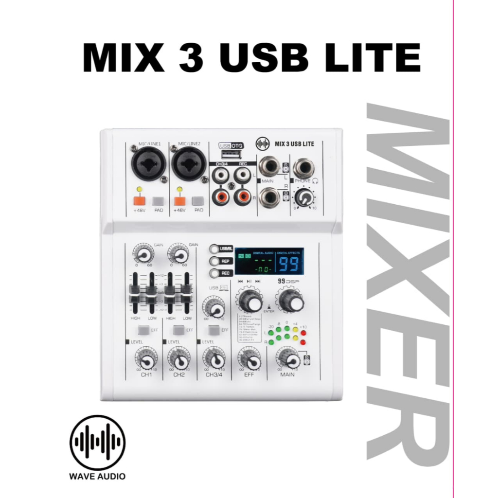 WAVE MIX3USB LITE mini mixer audio USB soundcard personal monitor