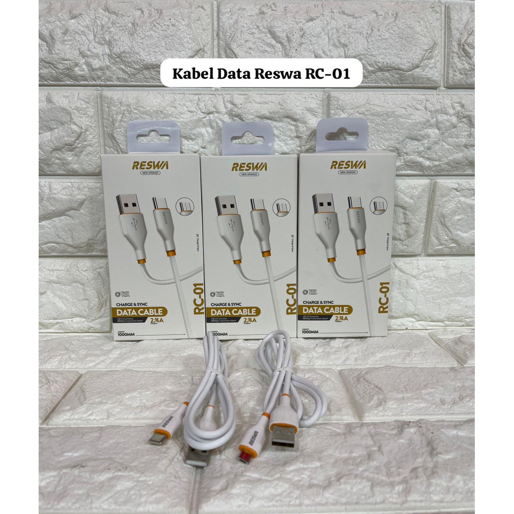 Kabel Data Charger Fast Charging Reswa RC-01 Micro V8 dan Type C Isi daya cepat