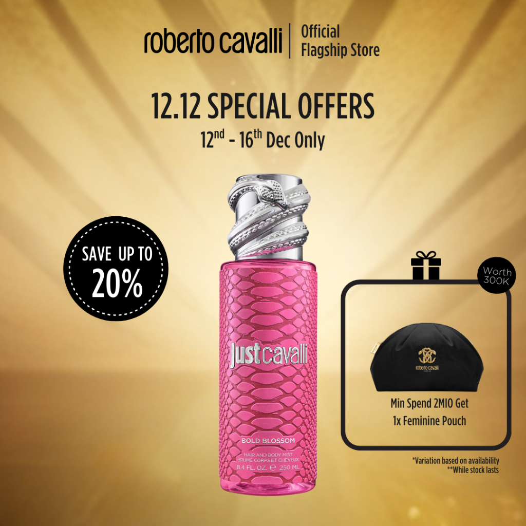 Roberto Cavalli Just Cavalli Bold Blossom Hair & Body Mist 250ml - Parfum Tubuh & Rambut Wanita
