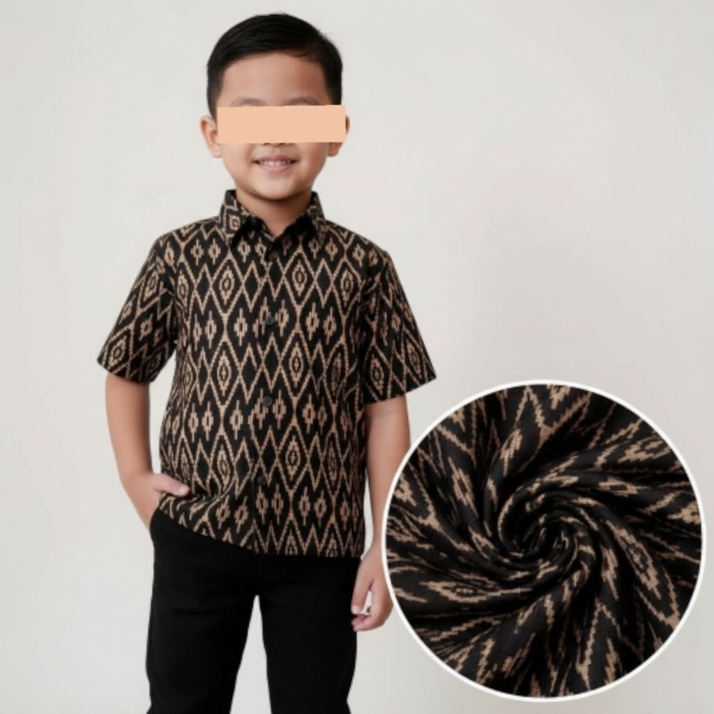 Kemeja Batik Anak Laki Laki Katun | Baju Batik Pesta Anak 2-10 Tahun