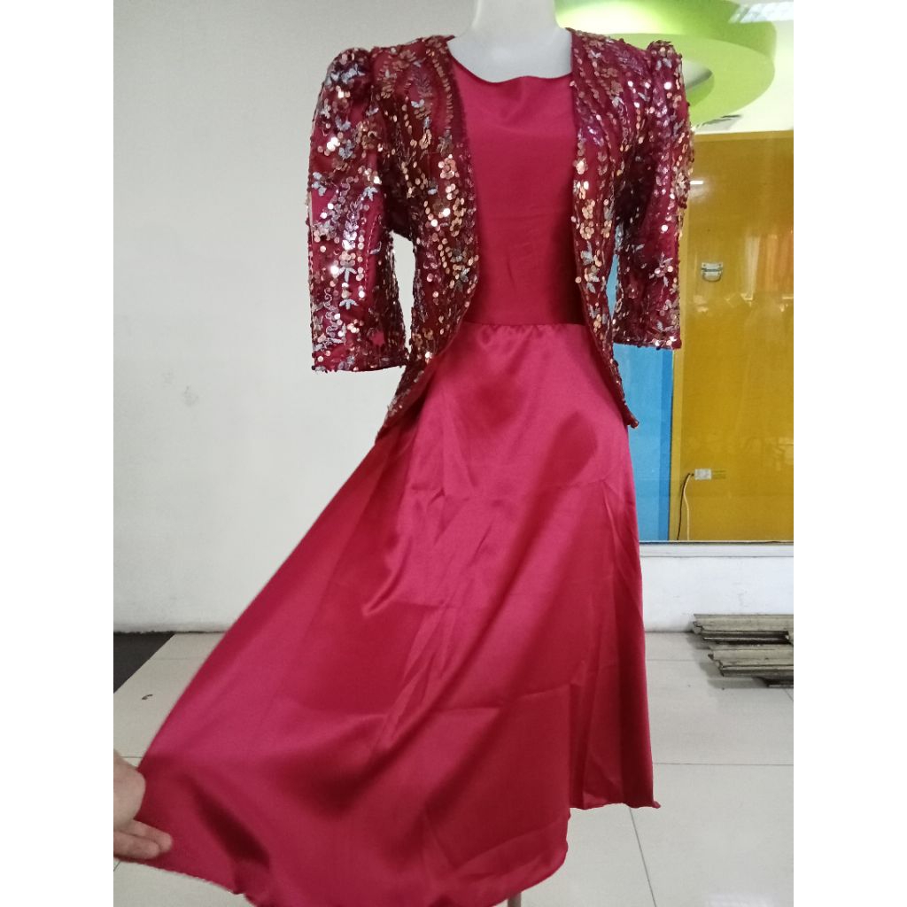 dress satin mix Rompi dalaman satin lembut tanpa lengan rompi vest bahan sprinkel warna navy hijau a