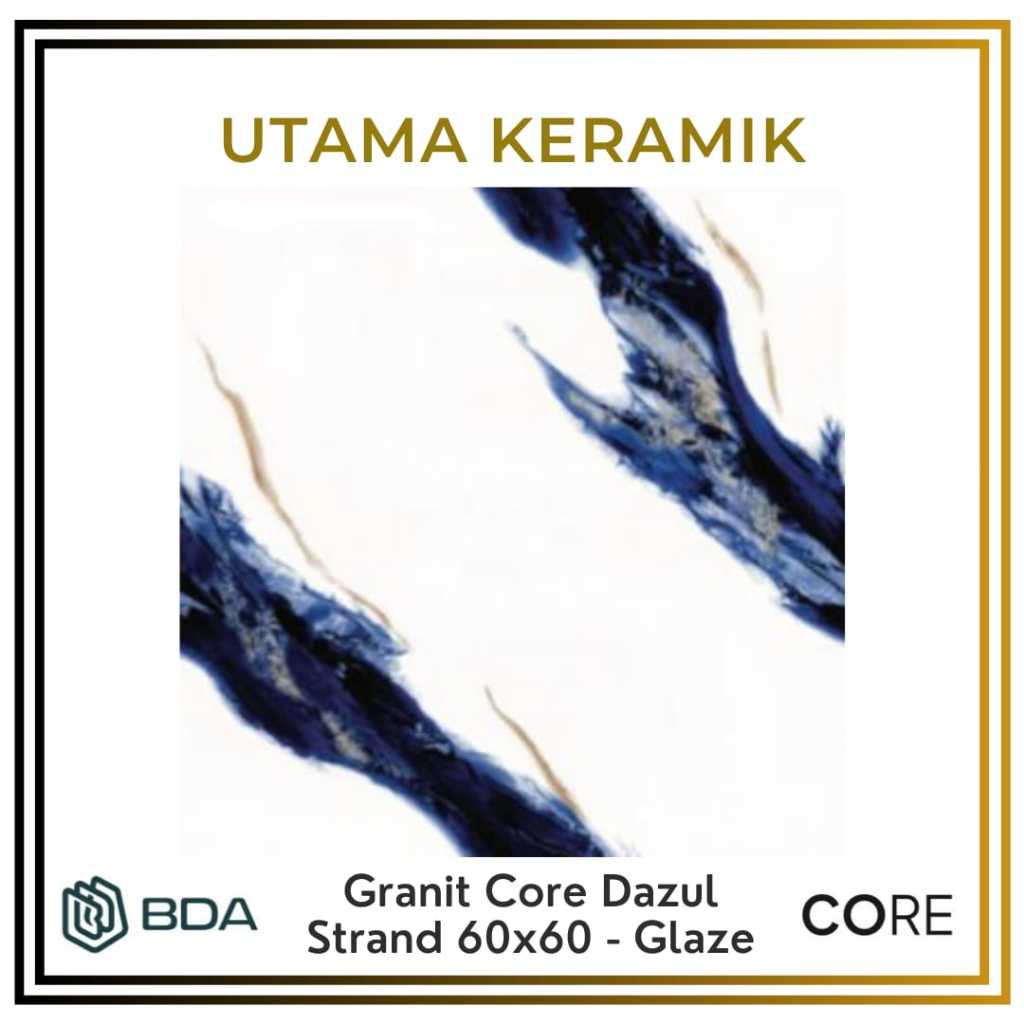 Granit BDA Core 60x60 White Dazul Strand Glaze - Granit Putih Motif Biru 60x60