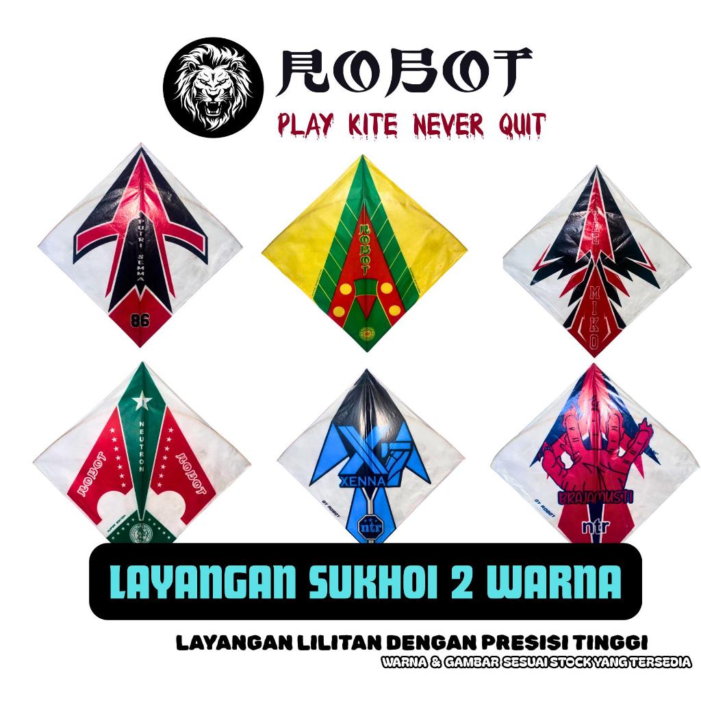 Layangan Sukhoi  Turnamen 2 Warna Kualitas Premium Bambu Apus Petung By robot