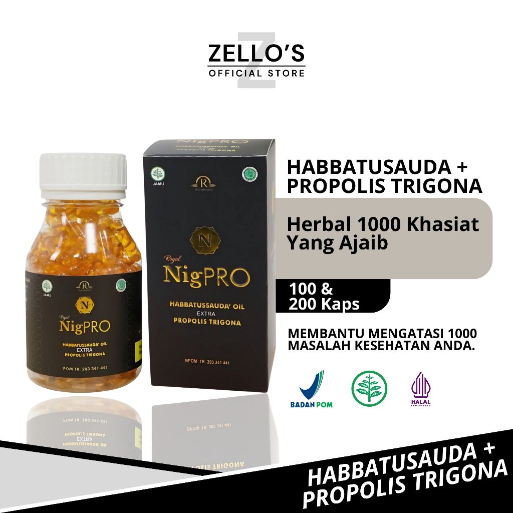Nigpro Kapsul Habbatussauda Ekstra Propolis Trigona Vitamin