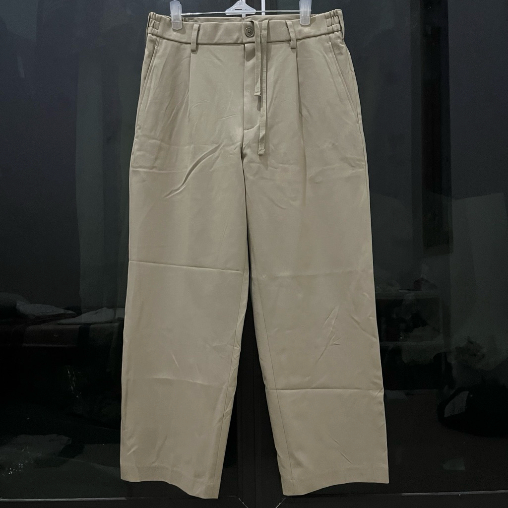 Uniqlo Kulot Loose Pants Tali Serut Coklat Jumbo