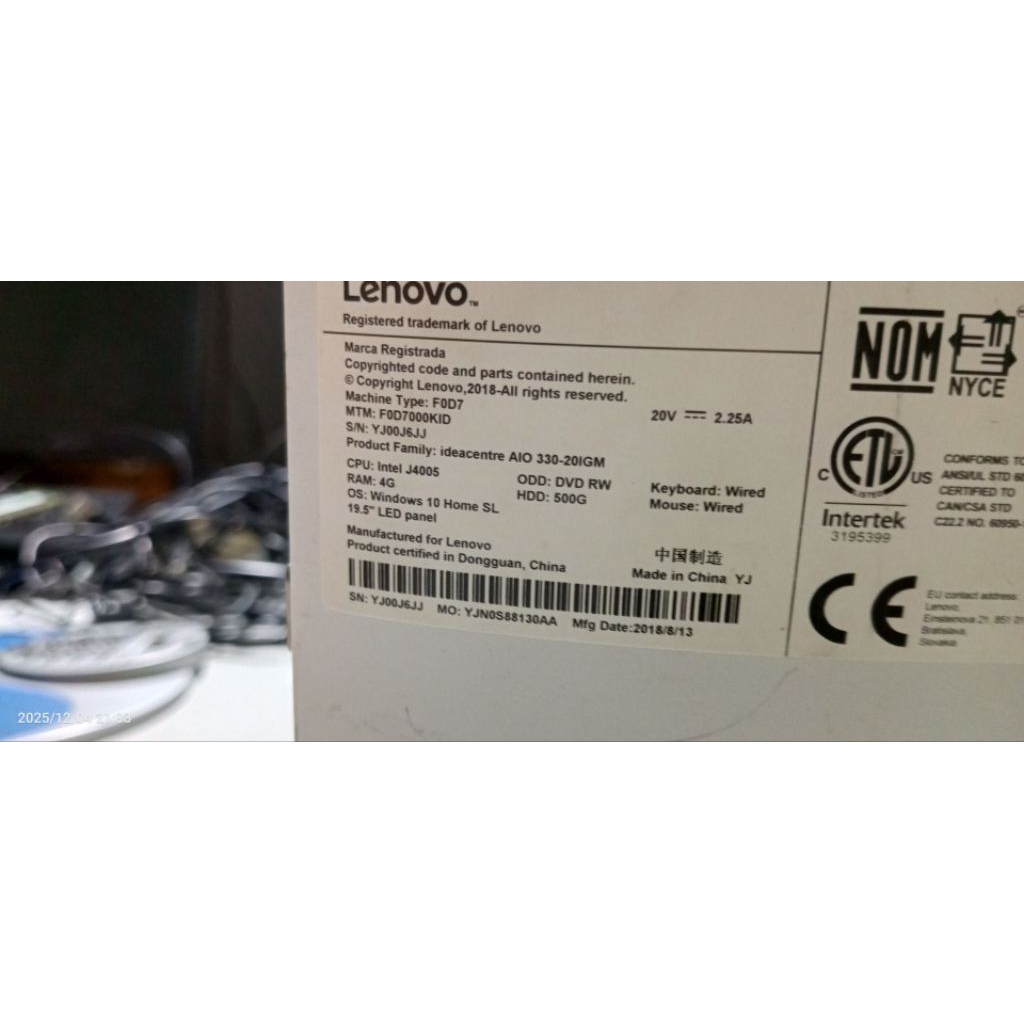 PC all in one Lenovo 20 in