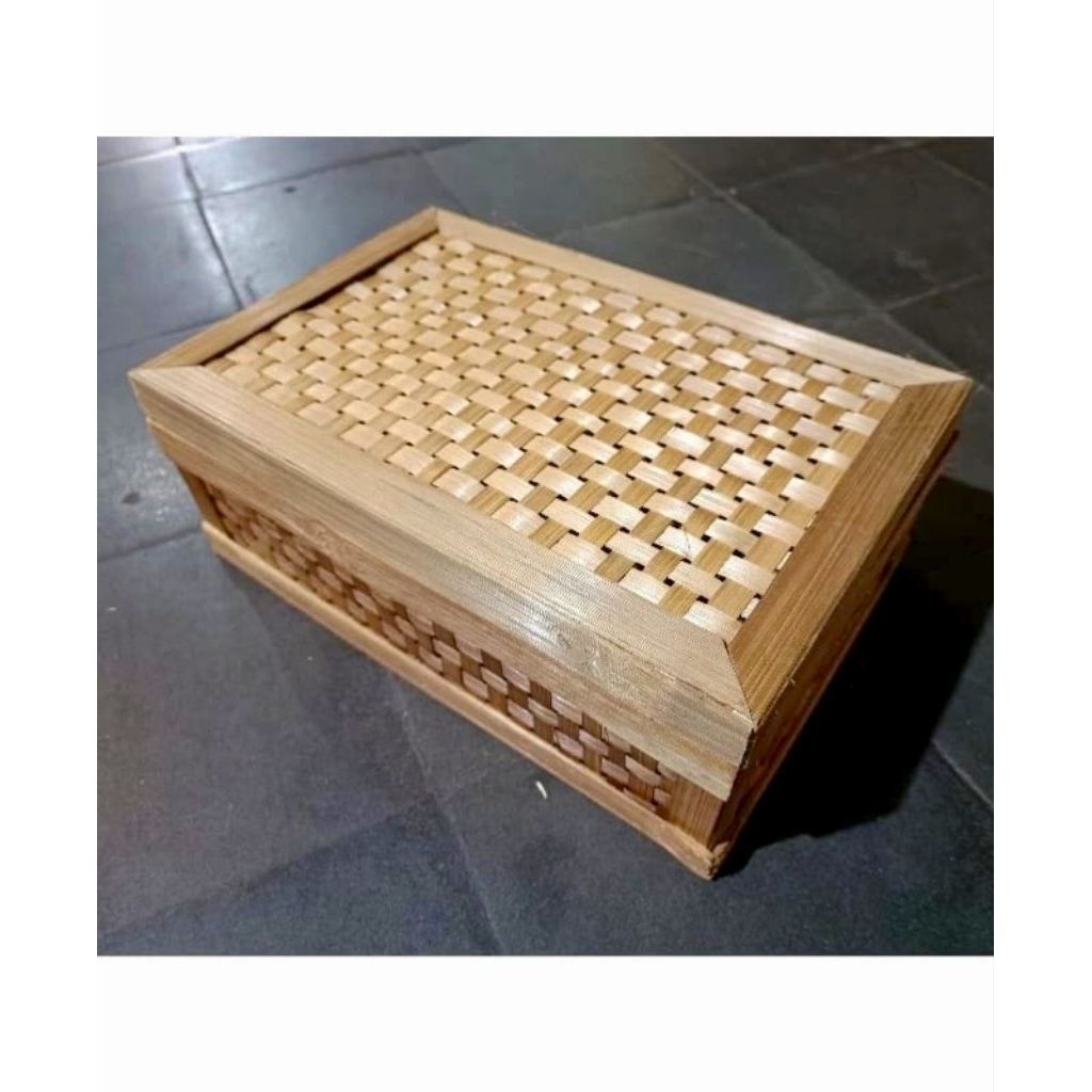 30x20cm | Keranjang Bambu Anyaman | Box Anyaman Bambu | Keranjang Kotak Bambu