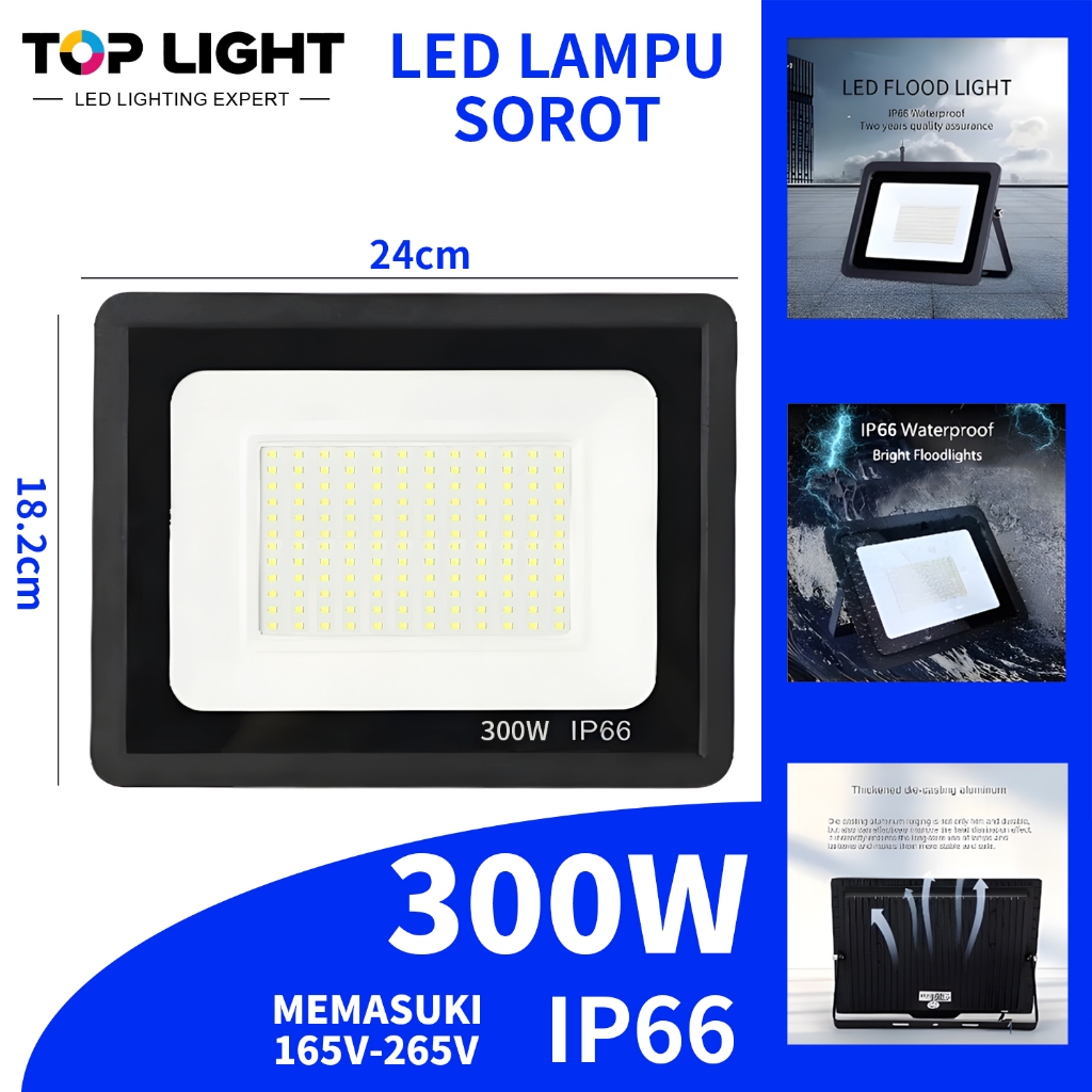 [COD] Lampu Sorot SMD LED 300 watt SNI IP66 Lampu Tembak Floodlight utk Panggung / Outdoor / Taman