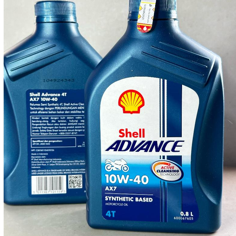Pelumas Oli Shell Advance AX7 800 ml Oli Shell AX7 10W-40 Based 800 ml