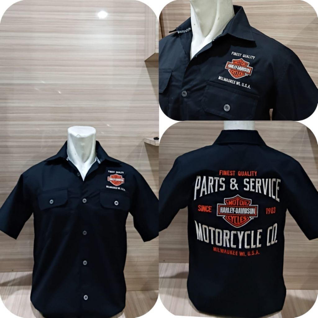 Kemeja Harley Davidson | Kemeja lengan pendek Harley | Kemeja pendek | Kemeja Pria