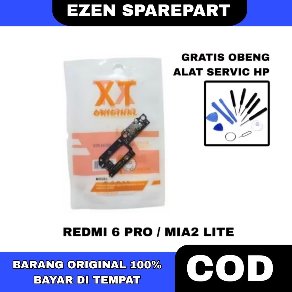 FLEXIBLE ORI + IC XIAOMI REDMI 6 PRO / MIA2 LITE CONECTOR CAS + MIC ORI