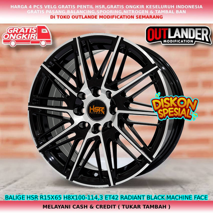 Velg racing untuk mobil Elantra| Panther| Carens| Pride| Carry| Futura| dll velg hsr balige R15