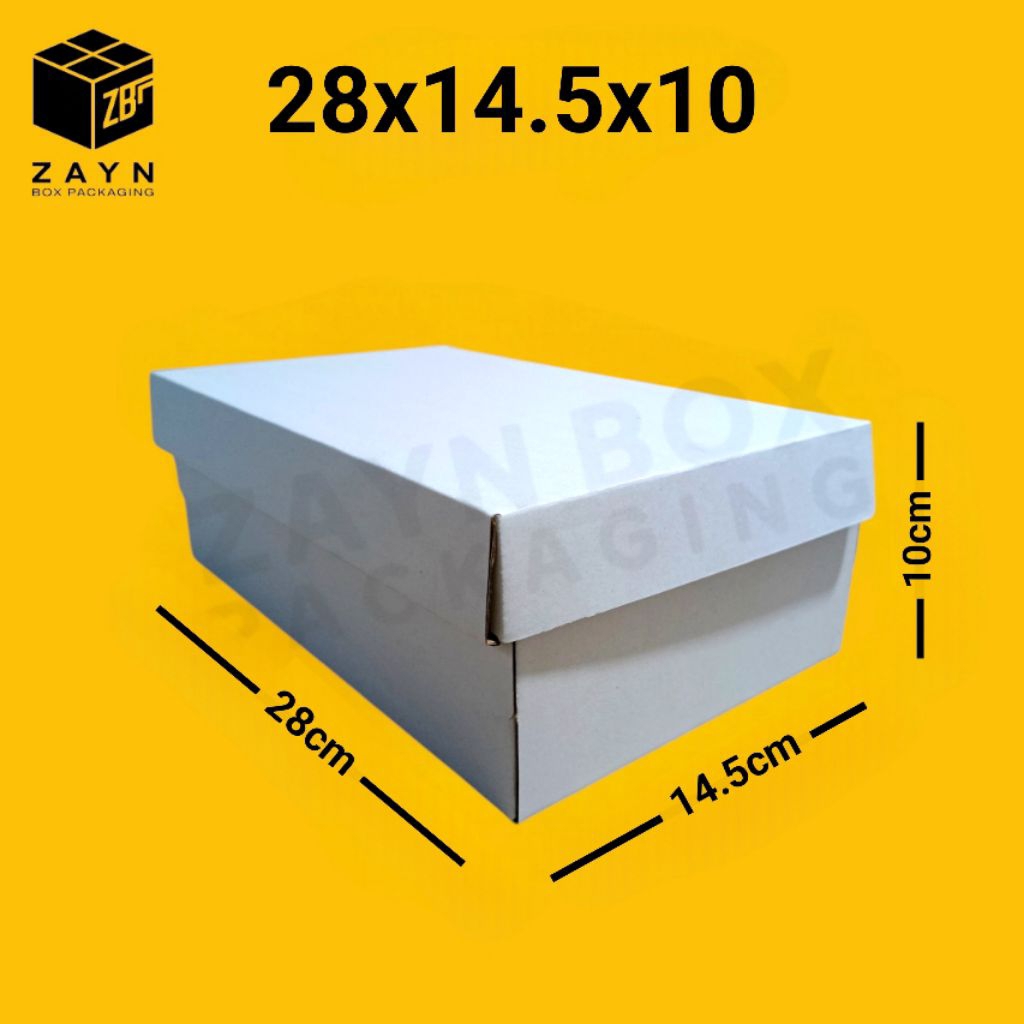 Dus Sepatu / Dus Sandal, Box Polos Putih - 28x14.5x10cm