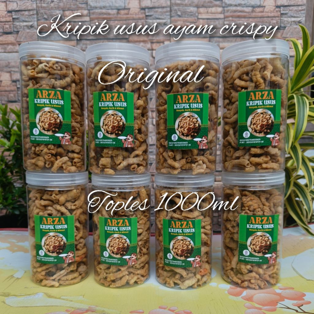 keripik usus/usus crispy ayam toples 1000ml original