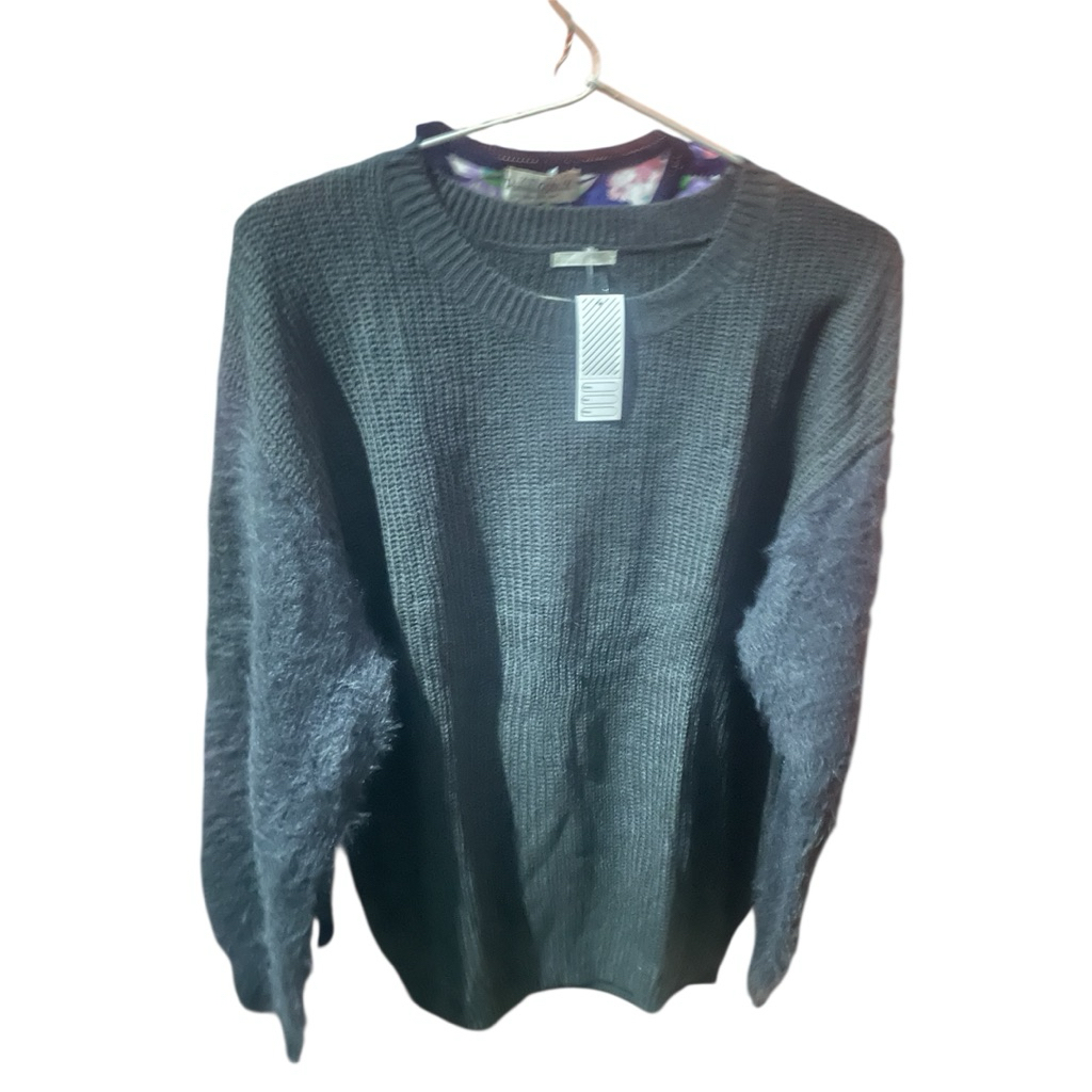 sweater rajut lengan berbulu premium