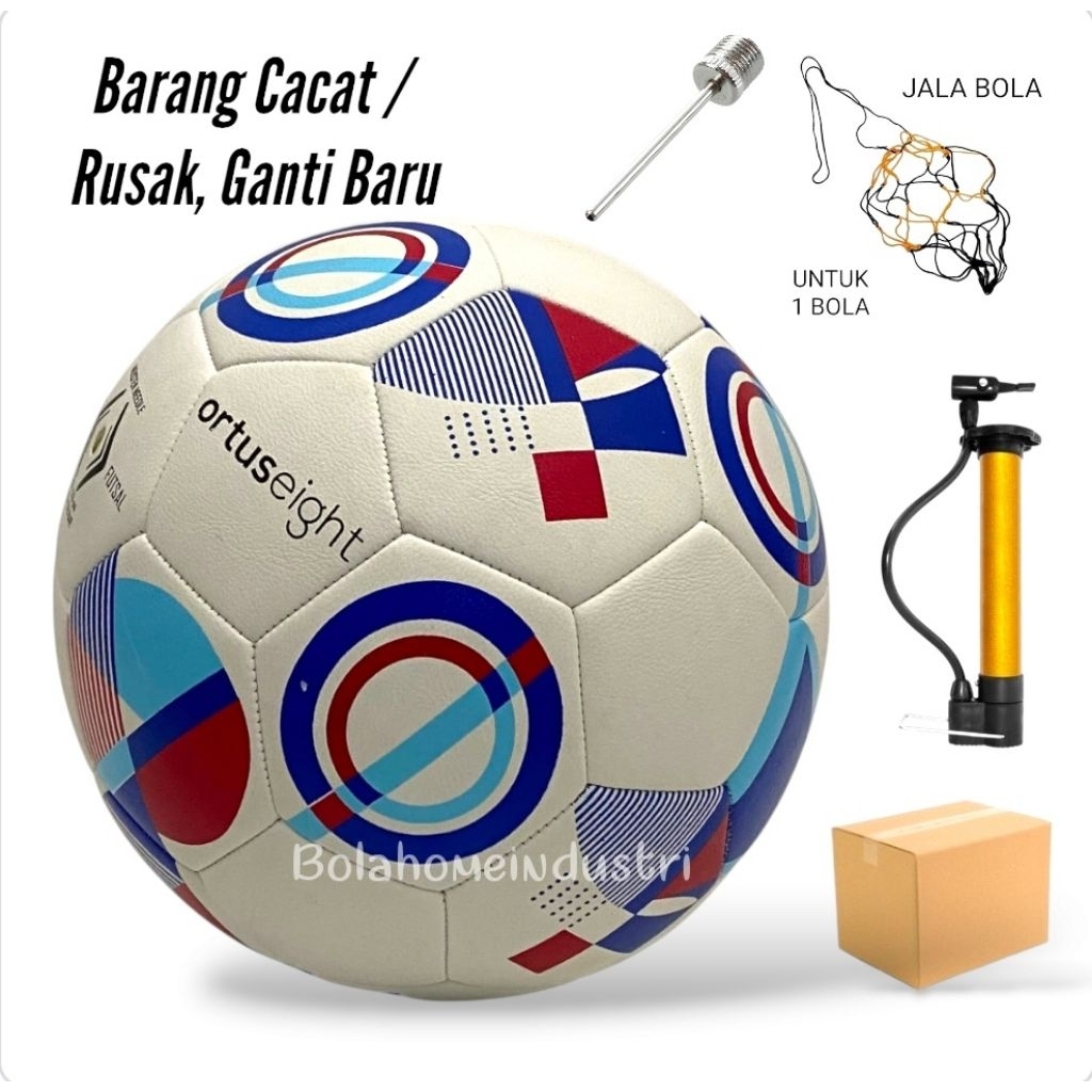 Bola Futsal OrtusEight Mempis Asli Jahit Bonus Pompa . Bola Futsal Size 4