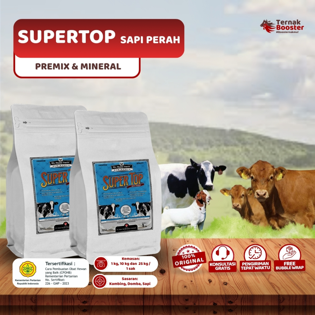 Super Top Sapi Perah - Premix Mineral Sapi Perah Premium Peningkat Produksi