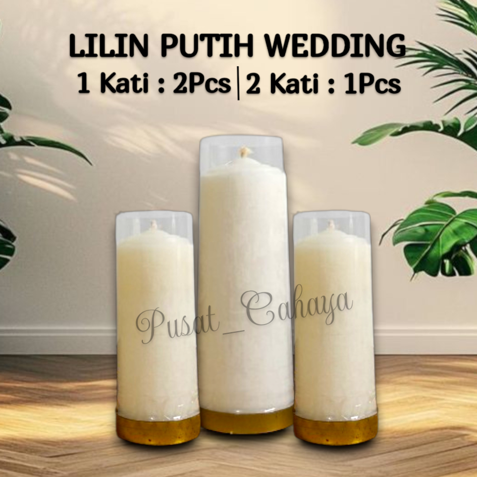 Lilin Putih Natal Wedding Lilin Altar Lilin Tanpa Aroma Paket 3 Pcs