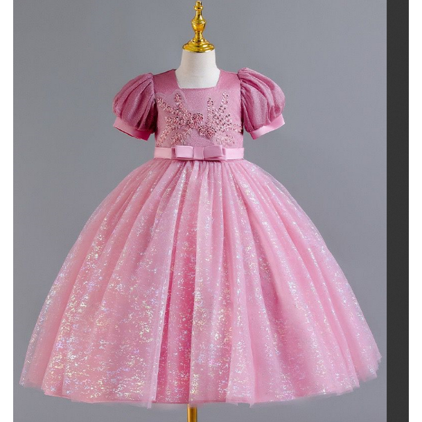 MSS-2025-Gaun  natal anak dress natal anak baju natal anak gaun kembang anak gaun mewah gaun payet d