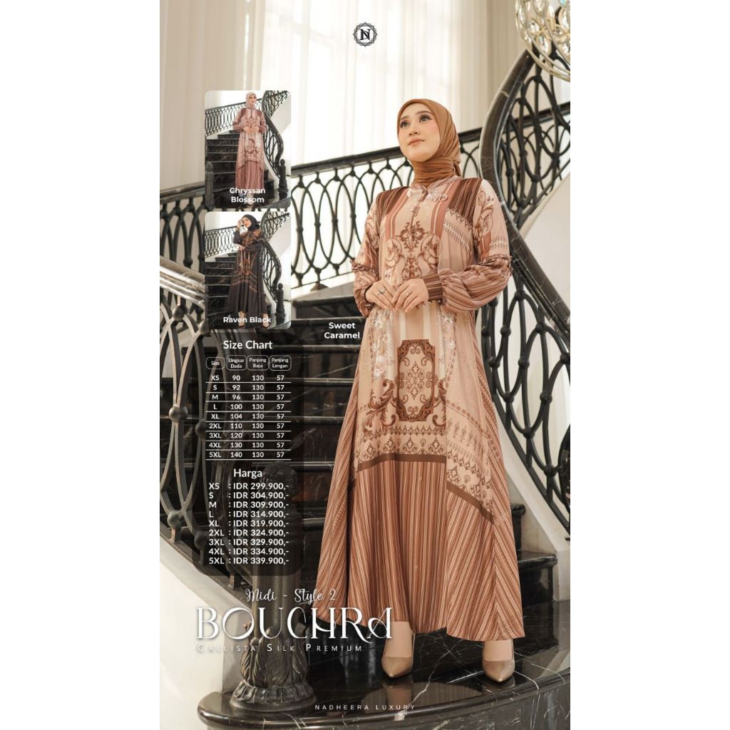 BOUCHRA SERIES STYLE 2 (DRESS & MIDI DRESS) NADHEERA LUXURY BUSANA  MUSLIM BAJU LEBARAN TERBARU