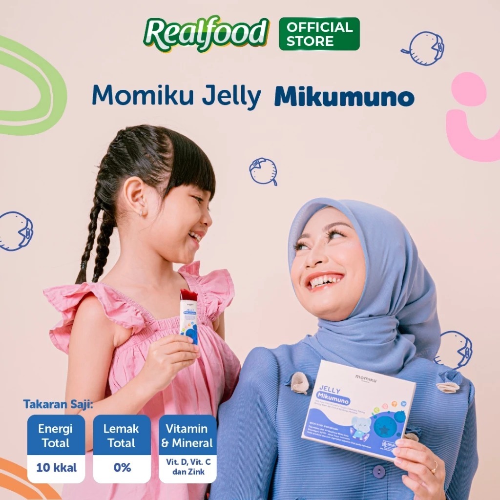 Realfood Momiku Jelly Mikumuno Sarang Burung Walet dengan Ekstrak Elderberry, Blueberry dan Madu Hut