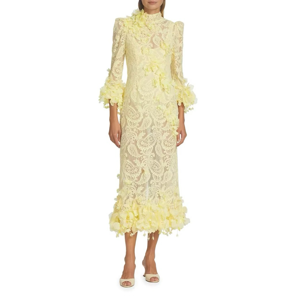 high flower embroidery dress zimmermann"