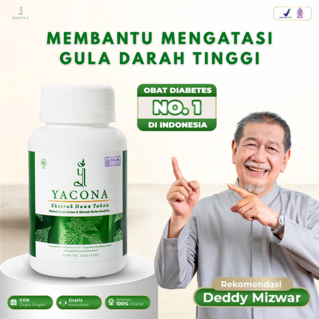 Yacona Kapsul Diabetes Obat Herbal Diabetes Ampuh Turunkan Gula Darah Tinggi Isi 60 Kapsul