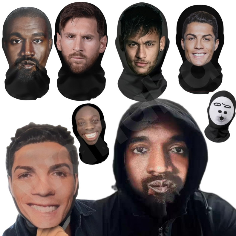 Topeng Ugly Face Lucu/Masker Ekspresi Wajah Abstrak Unik Kreatif/Masker Motor Pelindung Sinar Mataha