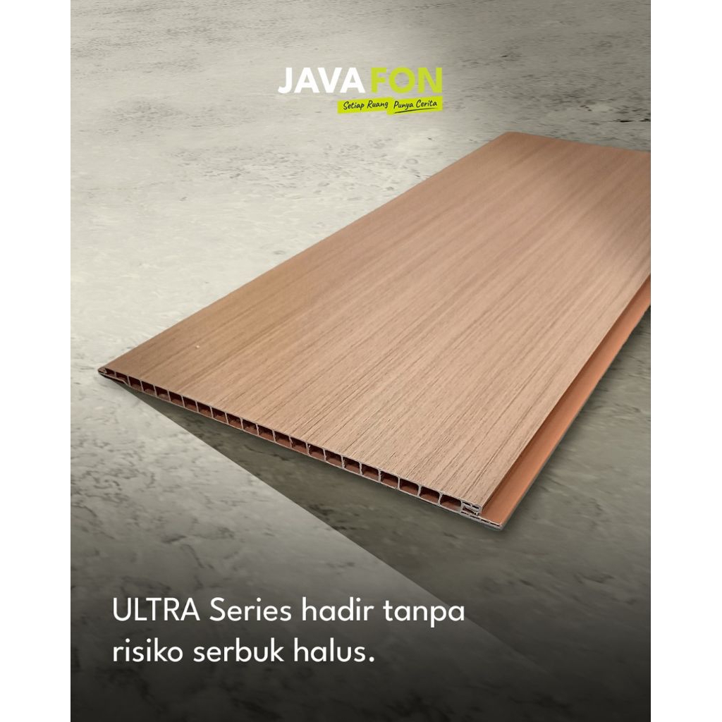 Plafon PVC JAVAFON ULTRA Series. Harga 1 dus panjang 4mtr isi 12lbr