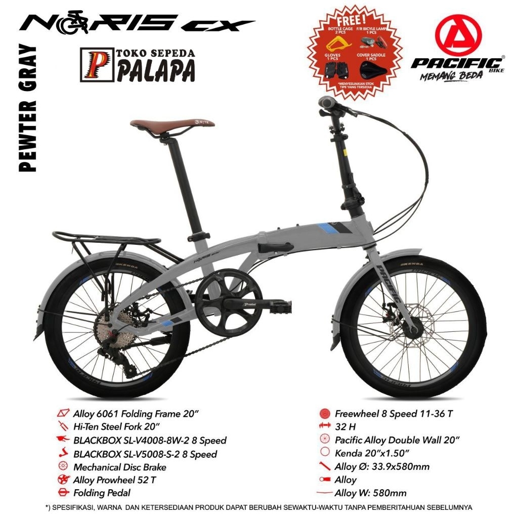 Sepeda Lipat 20 PACIFIC NORIS CX SELI FOLDING BIKE