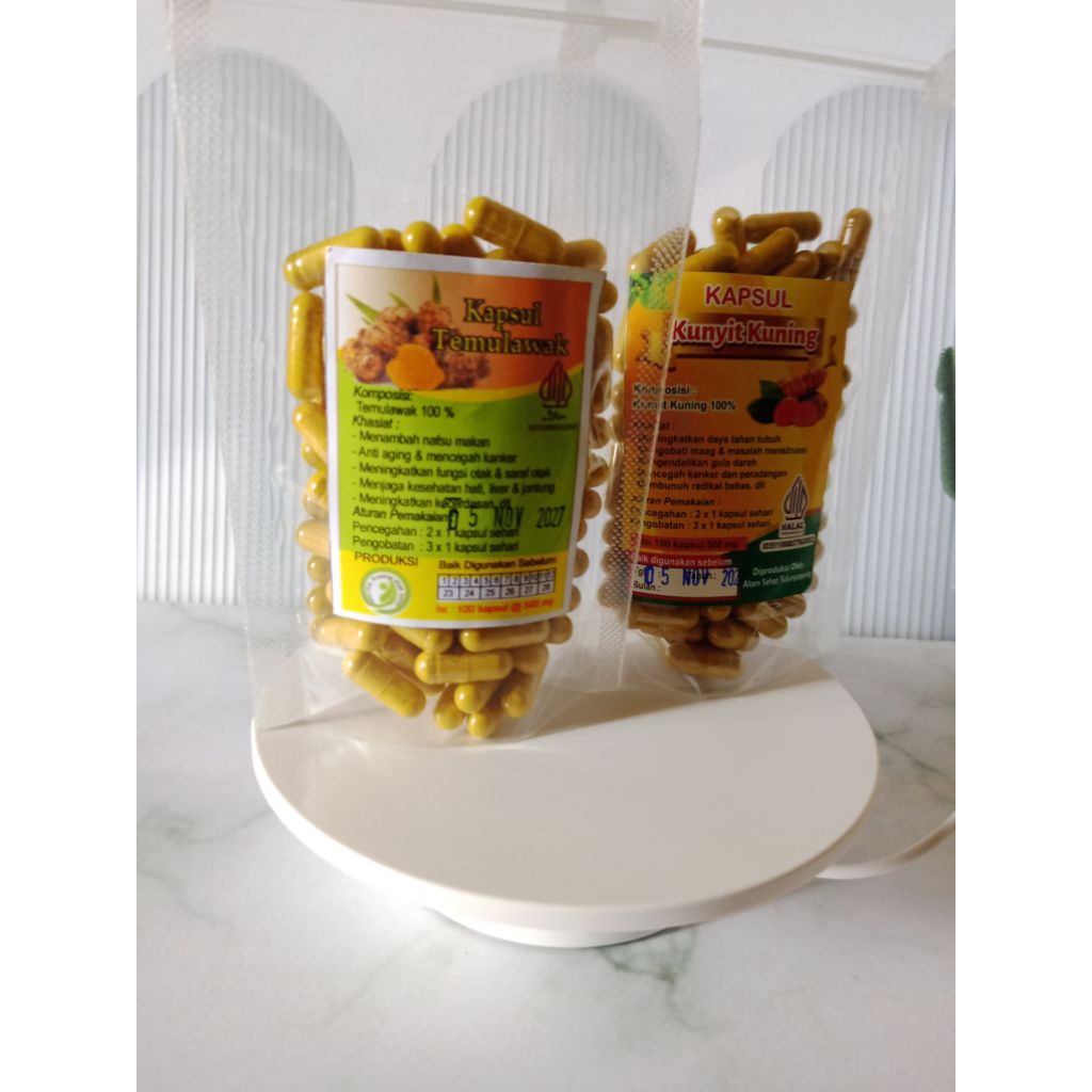 kapsul kunyit putih /kapsul temulawak/kunyit putih kapsul 100butir/temulawak kapsul 100butir/kapsul 