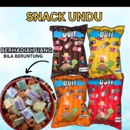 Snack undu/Chiki undu/berhadiah uang tunai