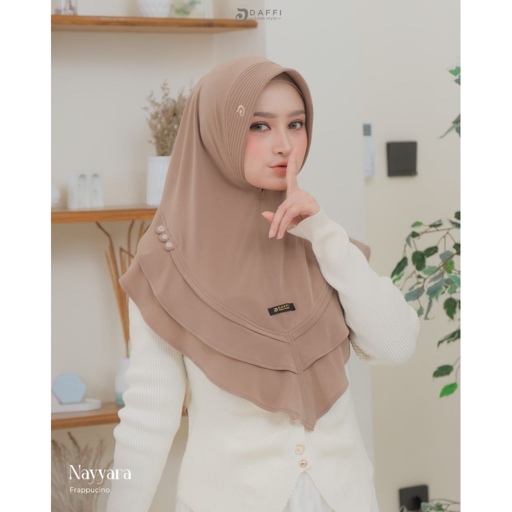 NAYYARA Daffi Hijab Terbaru Syari Kancing Premium Jersey