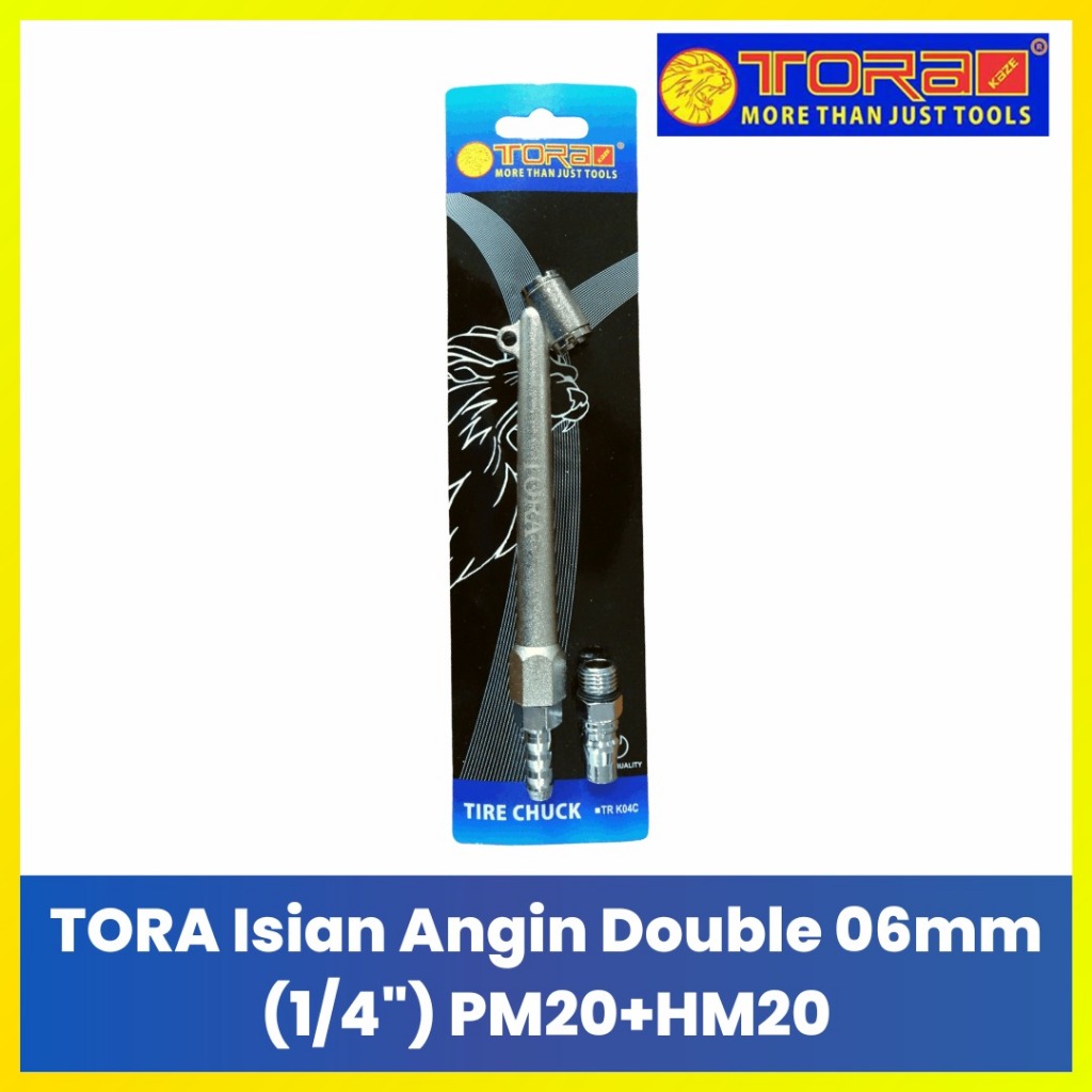Tora Isian Angin Double PM20 Nepel Ganda Kompresor + HM20 Sok Drat