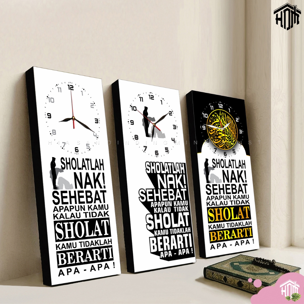 Jam Dinding Sholatlah Nak / Jam Dinding Islami / Jam Dinding Motivasi