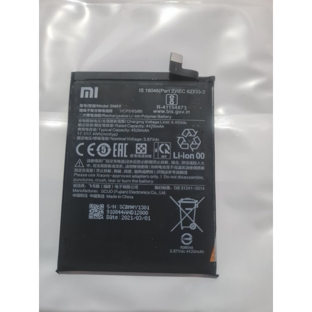 BATRAI BATERAI BATRE BM4Y POCO F3 ORIGINAL COPOTAN