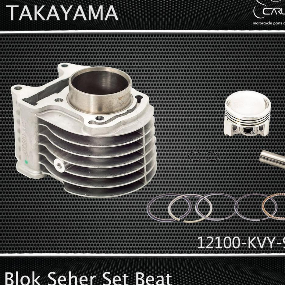 BLOK MESIN + SEHER PISTON KIT TAKAYAMA KVY BEAT KARBU LAMA SCOOPY SPACY ORI TAKAYAMA