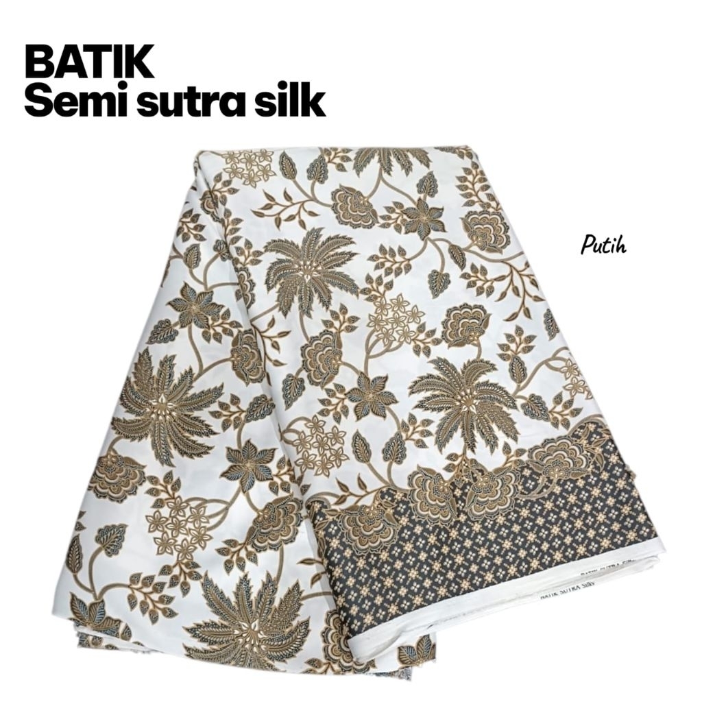 Bahan Kain Batik Lembut Semi Sutera Silky Silk Premium High Quality | BAHAN KEMEJA KAIN BATIK SEMI S